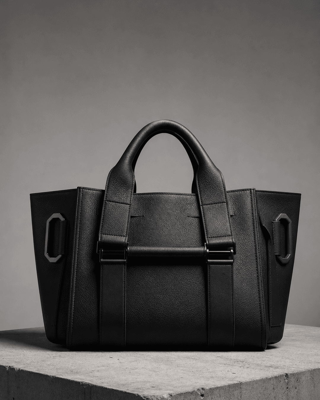 Accesorio luxury: bolso en set brutalista