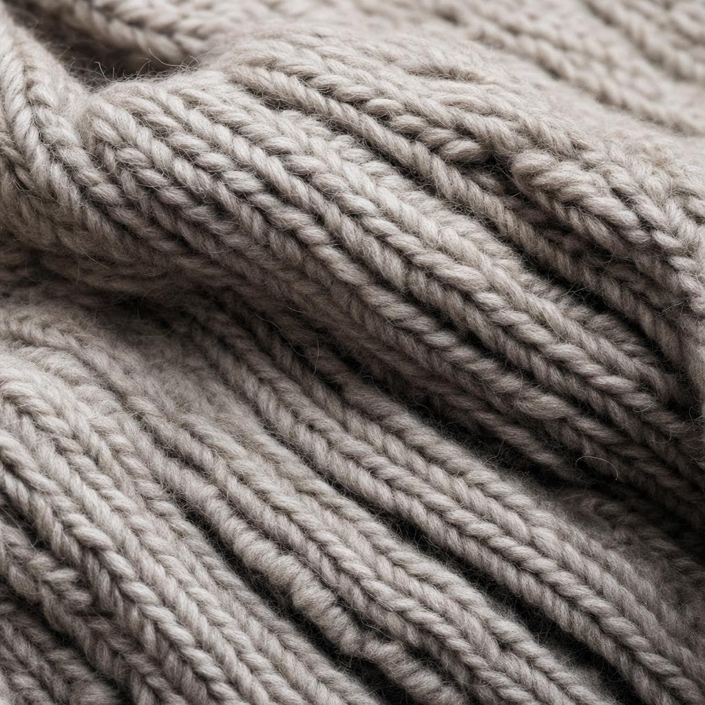 Textura macro de lana tejida con trama detallada